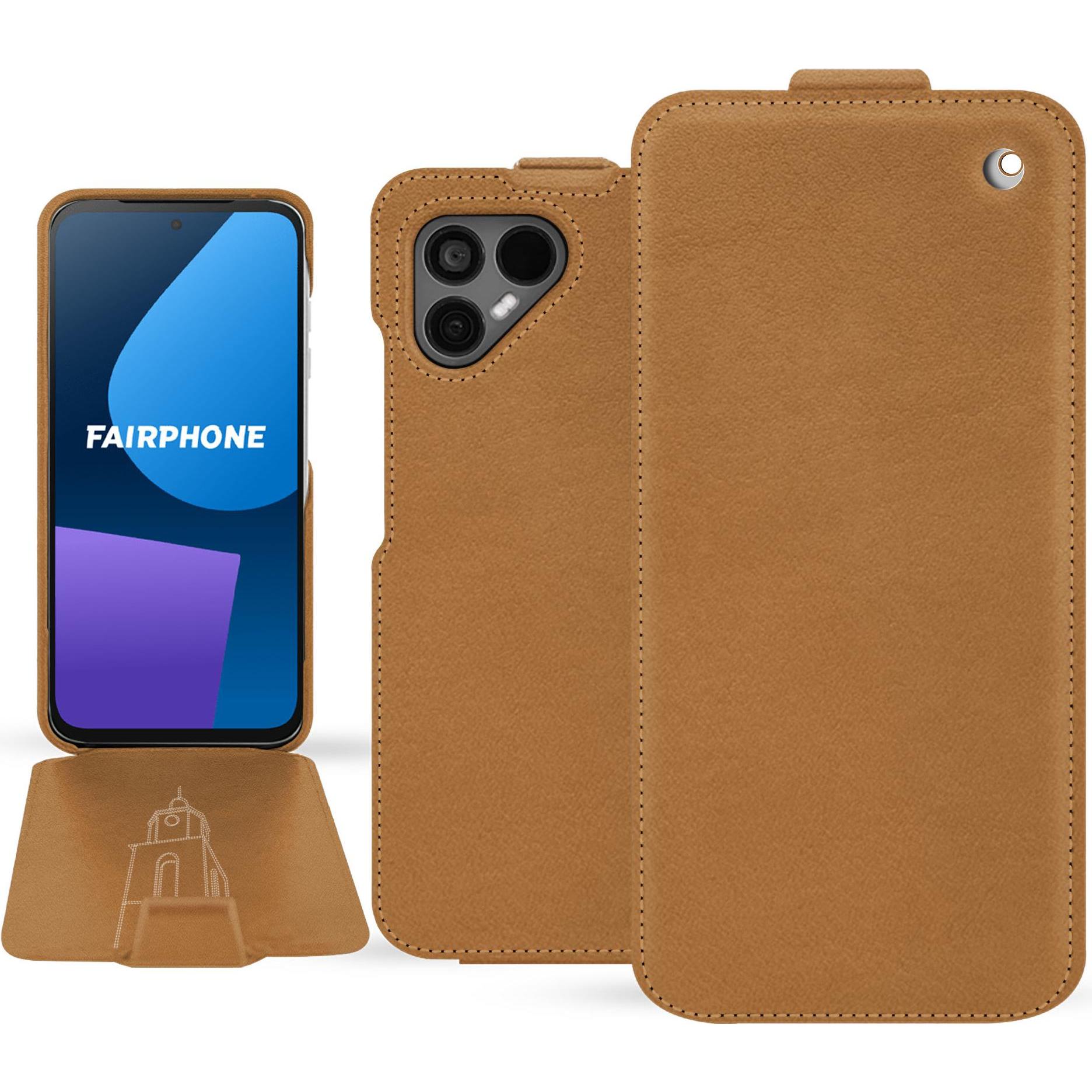 Noreve Lederschutzhülle vertikal (OnePlus 5), Smartphone Hülle, Braun
