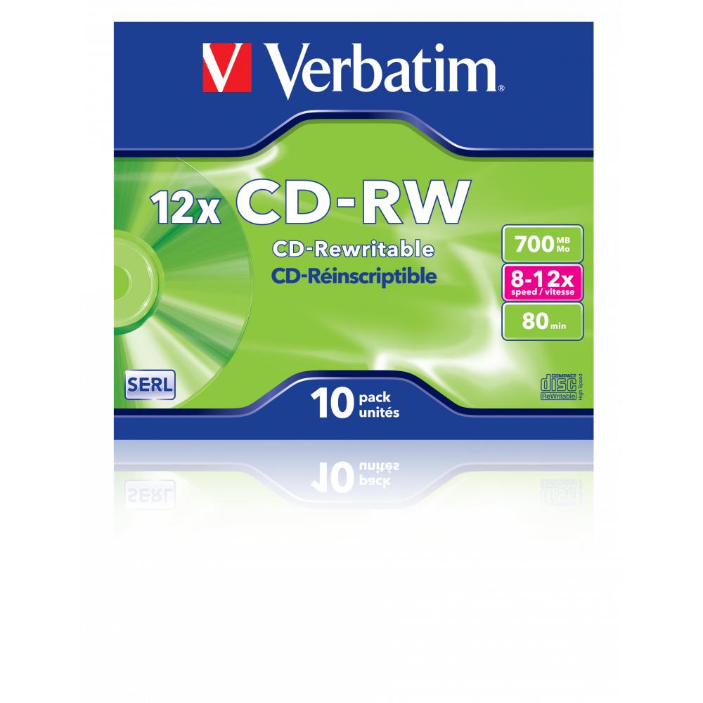 Thumbnail - Verbatim CD-RW, 700MB, 12x, 10er Pack (10 x), Optischer Datenträger