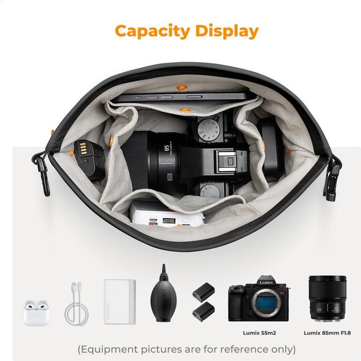 Actual product image K&F Concept Sling Bag 5L Urban Wander (Black) (Camera shoulder bag, 5 l)