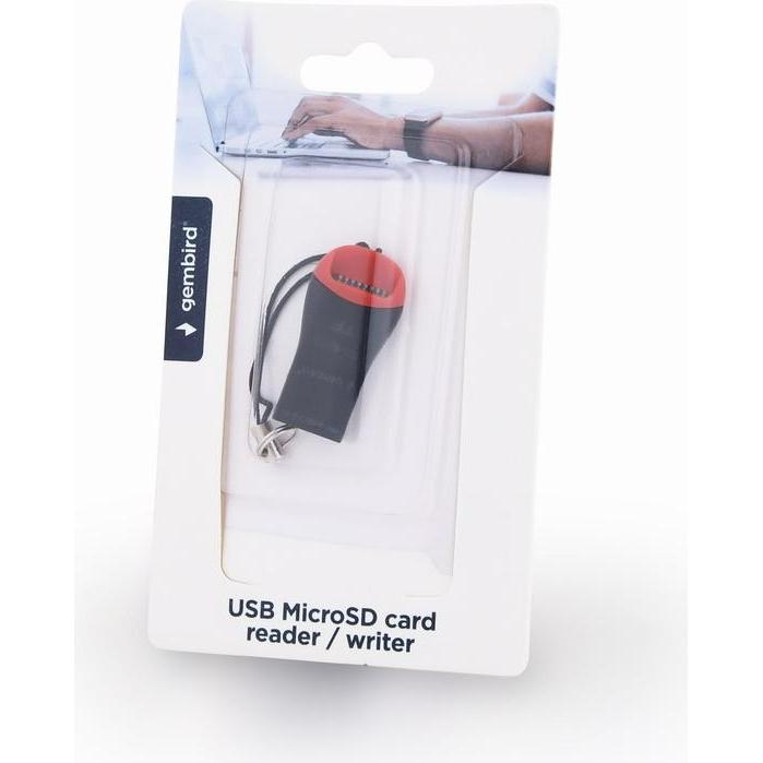 Thumbnail - Gembird MicroSD card (USB 2.0), Speicherkartenlesegerät, Schwarz, Rot