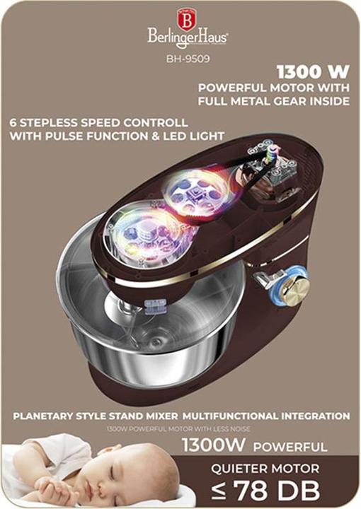 Actual product image BerlingerHaus Food processor matt bordeaux Leonardo Collection (1300 W)
