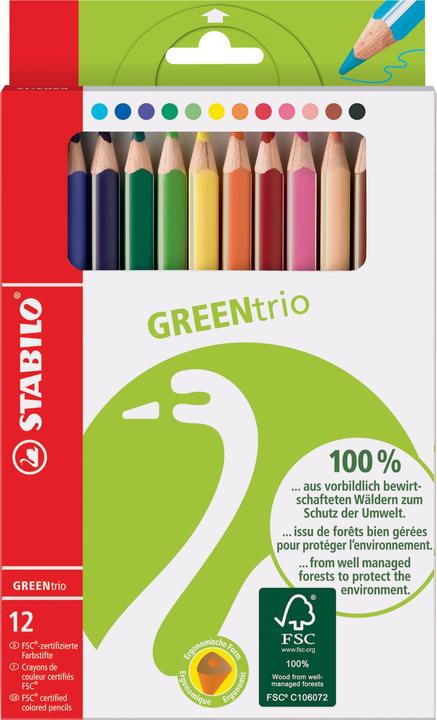 Produktbild STABILO GREENtrio Dreikant-Buntstift (Mehrfarbig, 12 x)