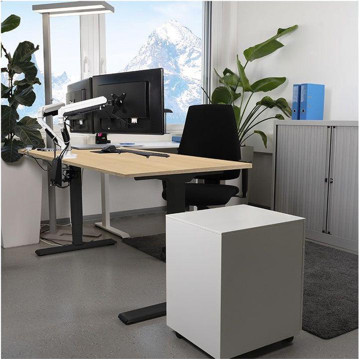 Image du produit Contini höhenverstellbarer Bürotisch 160 x 80 cm Ahorn Natur / Gestell schwarz