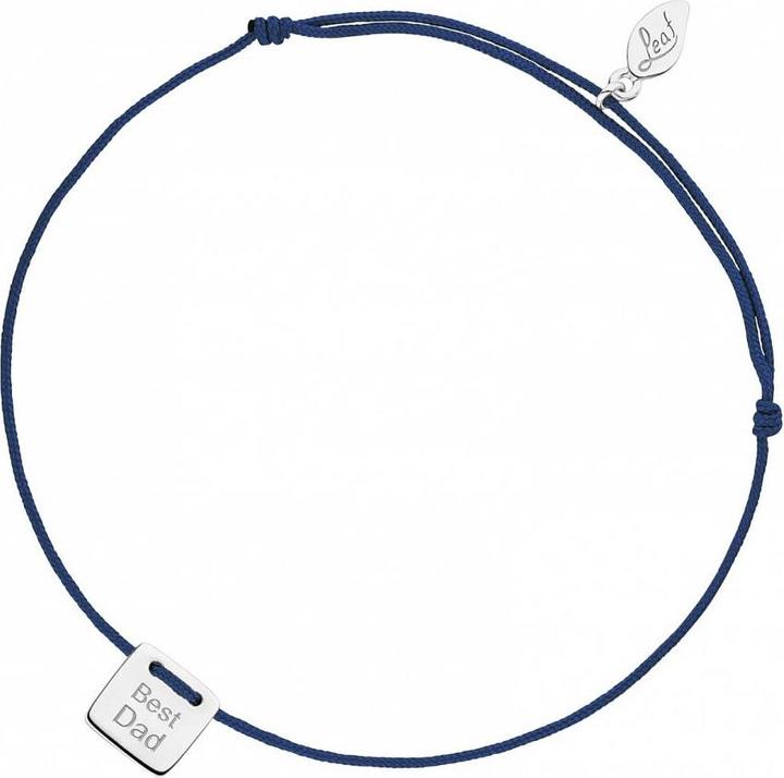 Armband BEST DAD, 14 K Weissgold, Navy (14K Weissgold (585) rhodiniert, Synthetikband)