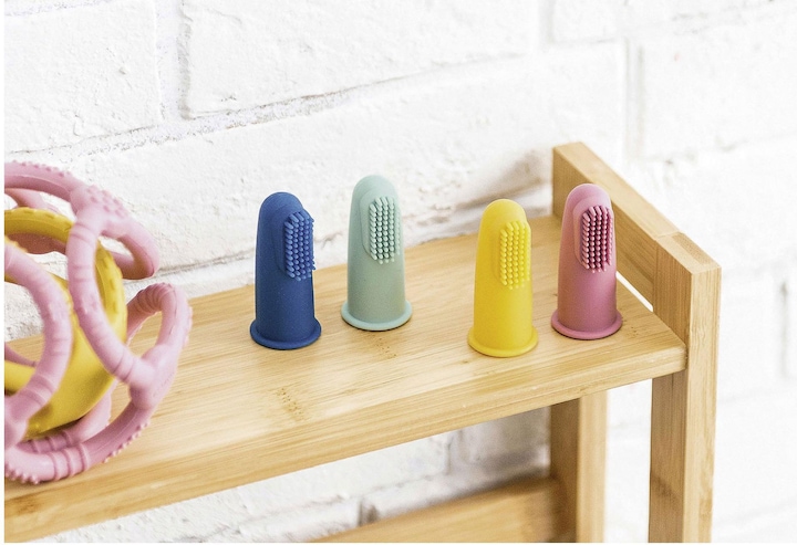 Image du produit Nattou Aide au brossage des dents silicone bl/gn