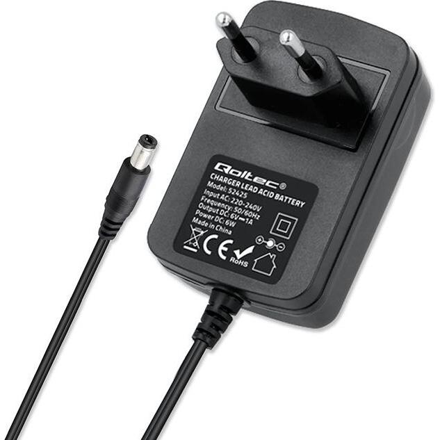 Qoltec, Caricabatterie per auto, Ladegerät für AGM GEL STD 6V Batterie 1A (6V)