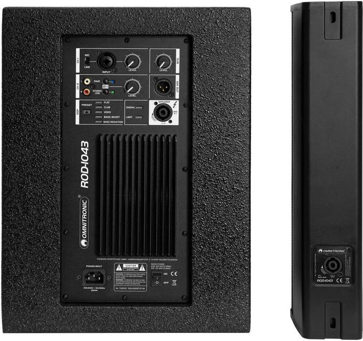 Productafbeelding Omnitronic ROD-1043 (Actief, 1x 200 W)