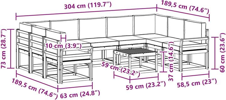 Produktbild vidaXL Outdoor-Sofa