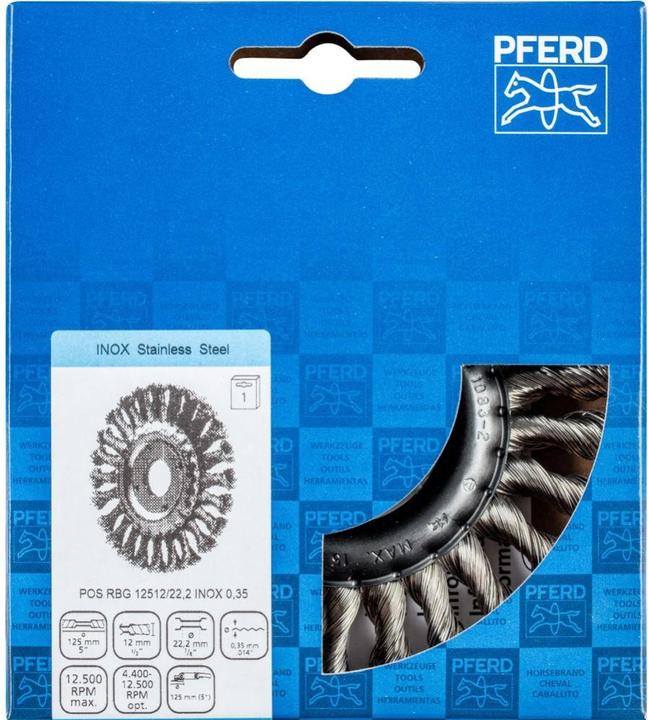 Produktbild Pferd Rundbürste gezopft POS RBG 2 INOX 035 (0.35 mm)