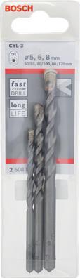 Produktbild Bosch Professional Zubehör 7-tlg. CYL-3 Betonbohrer-Set, 4/5/5,5/7/8/10 mm (6 mm, 5.5 mm, 10 mm, 7 mm, 5 mm, 8 mm, 4 mm)
