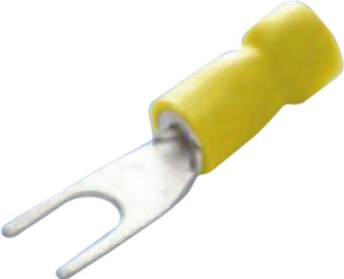 Produktbild RND Electronics Isolierte Gabelschuhe, Gelb, 9mm, 4... 6mm², Packung à 100 Stück