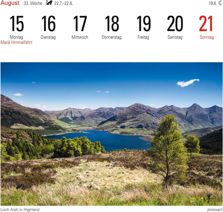 Produktbild Harenberg Postkartenkalender Schottland 2022 (16 x 17.5 cm, Deutsch)