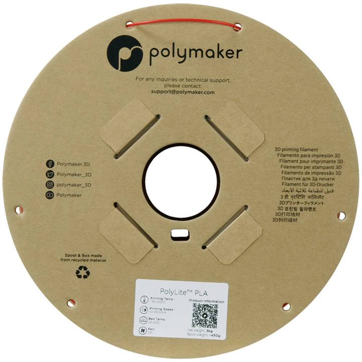 Produktbild Polymaker PA02066 Filament PLA hohe Steifigkeit, hohe Zugfestigkeit 1.75mm 3000g Rot PolyLite™ 1St. (PLA, 1.75 mm, 3000 g)