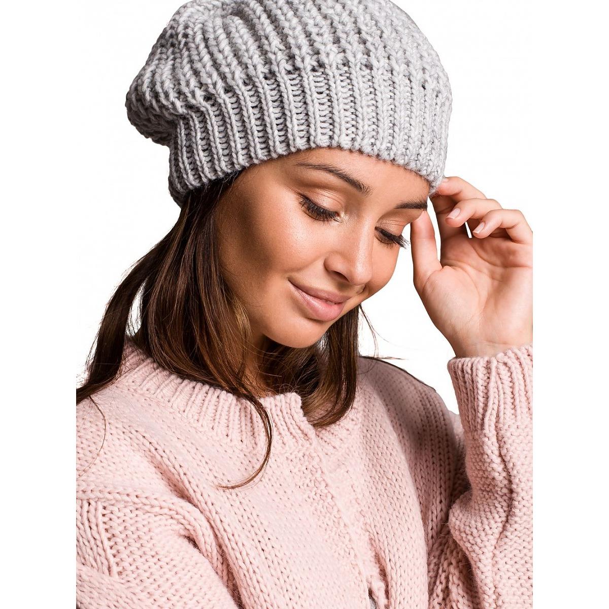 BE Knit, Mütze, Baskenmütze, Grau