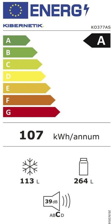 Energie-Label Kibernetik Kühl-Gefrierkombination (377 l)