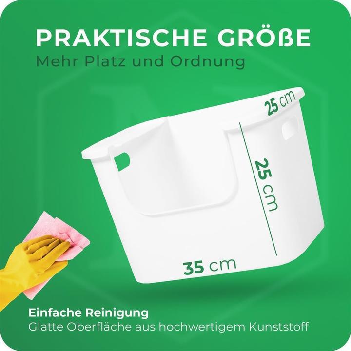 Actual product image Novaliv 2x Aufbewahrungsbox Bad Organizer Kleiderschrank Schubladen Ordnungssystem Weiss Wohnmobil Sc (35 x 25 x 25 cm)