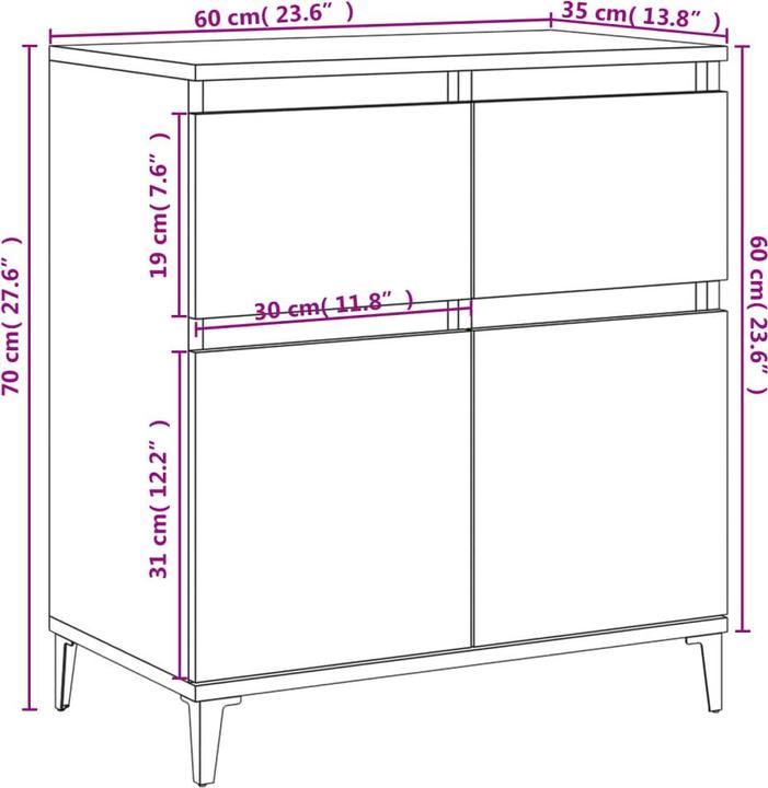 Image du produit vidaXL Sideboard (60 x 60 x 70 cm)