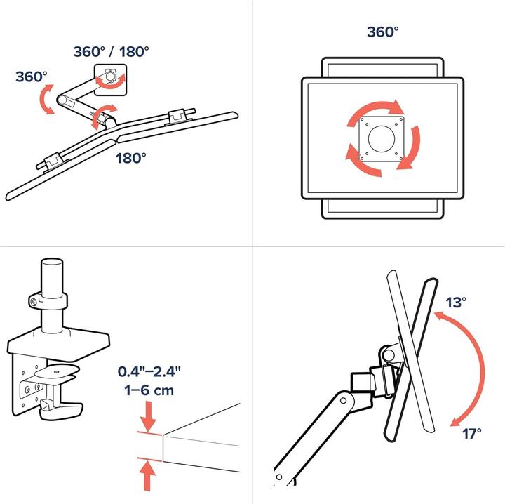 Produktbild Ergotron LX PRO ARM DUAL DIRECT DESK MOUNT darkgrey (Tisch, 27", 8.50 kg)