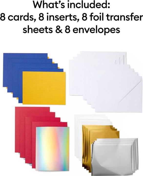 Productafbeelding Cricut Blanco kaart Joy 10,8 x 14 cm transfer, rood/blauw, 8 stuks (8 Pcs.)