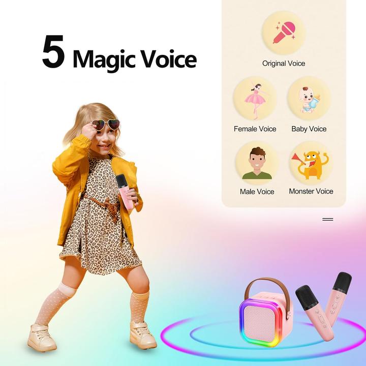 Produktbild Cuteeee Karaoke-Maschine für Kinder mit 2 Mikrofonen