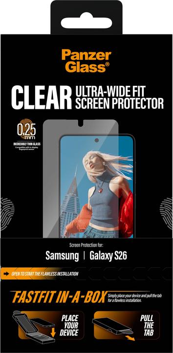 Produktbild PanzerGlass Ultra-Wide Fit - FastFit (1 Stk., Samsung Galaxy S26)