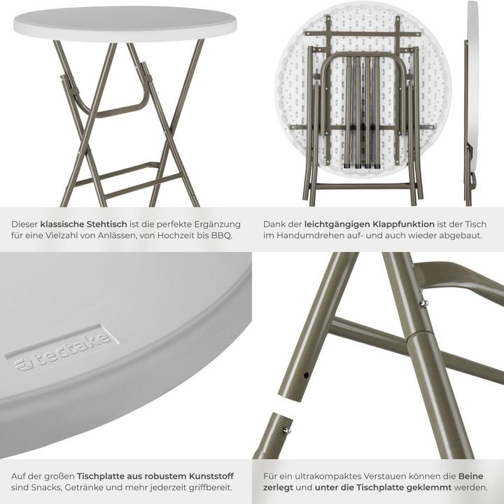Actual product image tectake Bar table (Ø 80 x 110 cm)