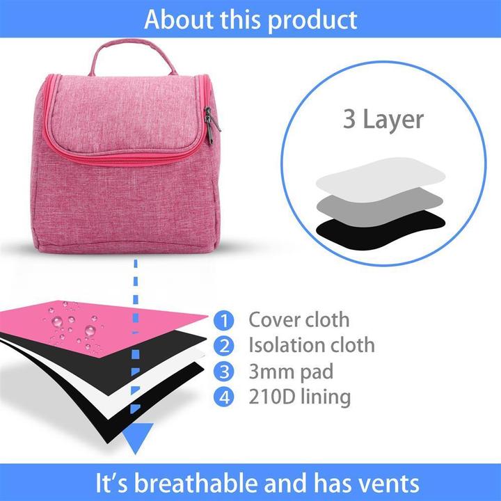 Actual product image Intirilife Cosmetic Travel Bag in PINK