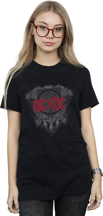 Produktbild AC/DC Schwarzes Eis mit roter Baumwolle Boyfriend TShirt (XXL)