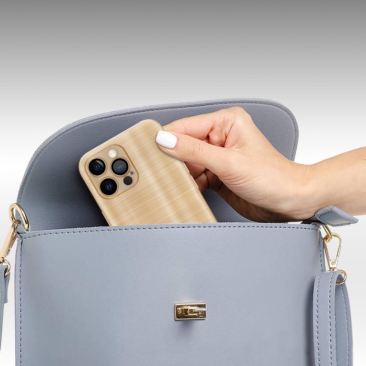 Thumbnail - Cadorabo Hülle für Apple iPhone 12 PRO im TPU Brushed Kameraschutz LM160 Style (Apple iPhone 12 Pro), Smartphone Hülle, ...