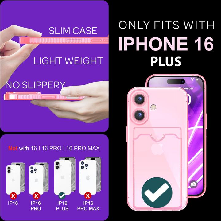 Image du produit Nalia Transparent Transparent Silicone Porte-cartes (Apple iPhone 16 Plus)