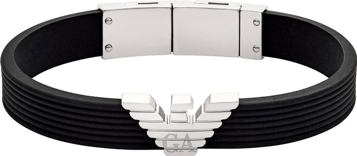 Emporio Armani Armband (18 cm, Silikon, Edelstahl)