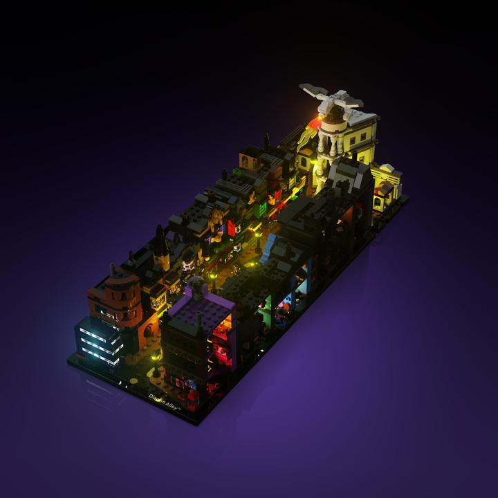 Actual product image Light my bricks LMB 2.0 LEGO® 76444# Harry Potter Diagon Alley Wizarding Shops Light Kit