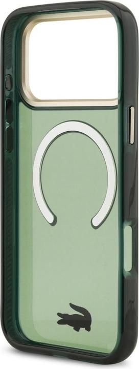 Produktbild Lacoste Shockproof Transparent Frosted Gold Logo MagSafe case for iPhone 17 Pro Max sinople (Apple iPhone 17 Pro Max)