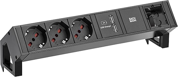 Productafbeelding Bachmann Balie 2 - 3 stopcontacten - Binnen - Type L - Zwart - 325 mm - 1 st(en) (3 x, GST18, 0.20 m)