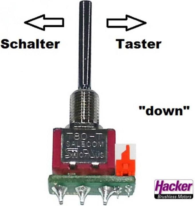 Produktbild Jeti DUPLEX 2,4EX Tastschalter DOWN für Sender DC