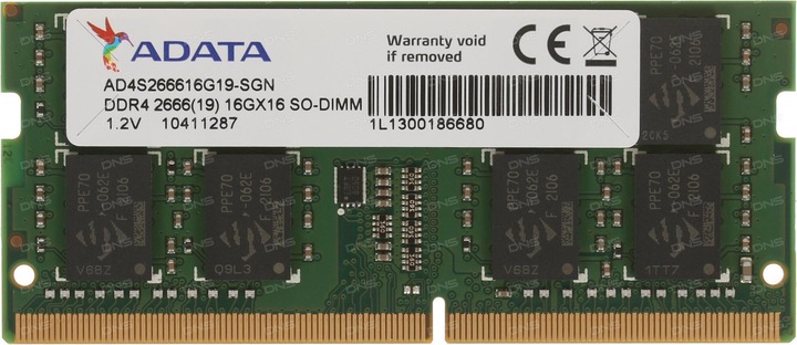 Produktbild Adata 4GB DDR4 2666 SODIMM (1 x 4GB, 2666 MHz, DDR4-RAM, SO-DIMM)
