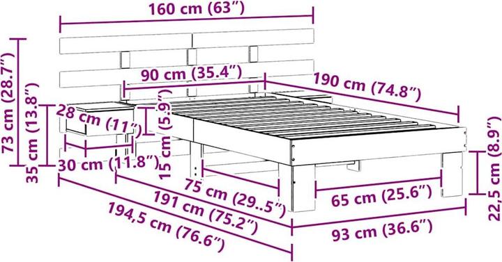 Image du produit vidaXL Plattformbett