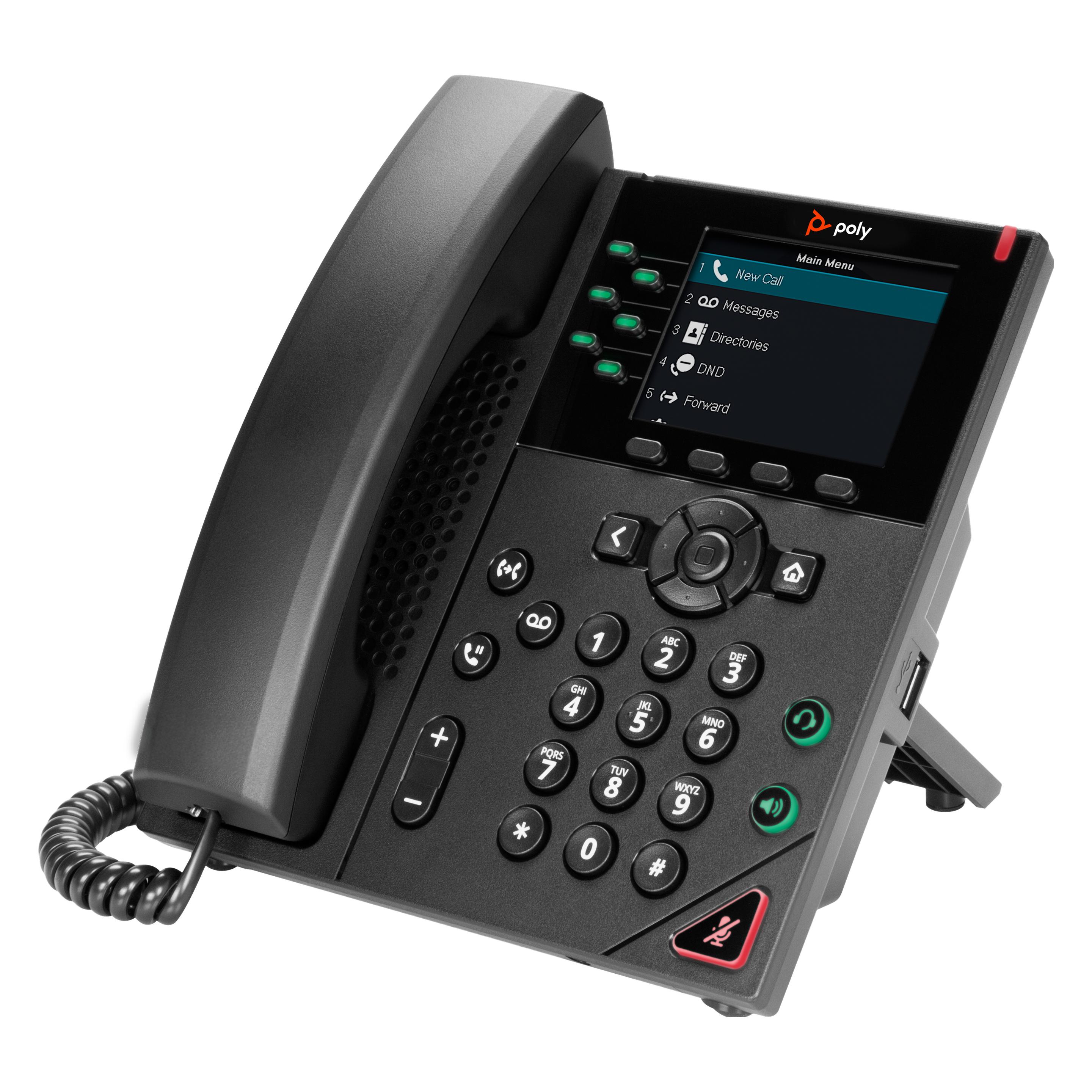 HP Poly VVX 350 6-IP PH PoE-e, Telefon, Schwarz