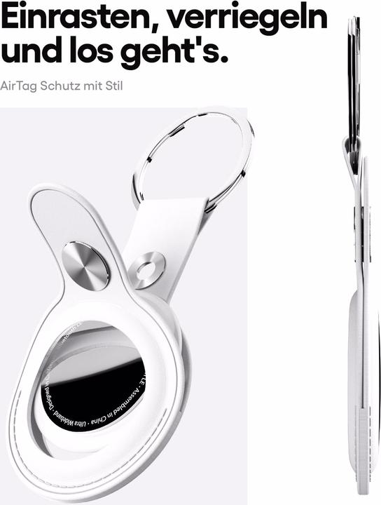 Actual product image Keybudz AirTag Keyring White
