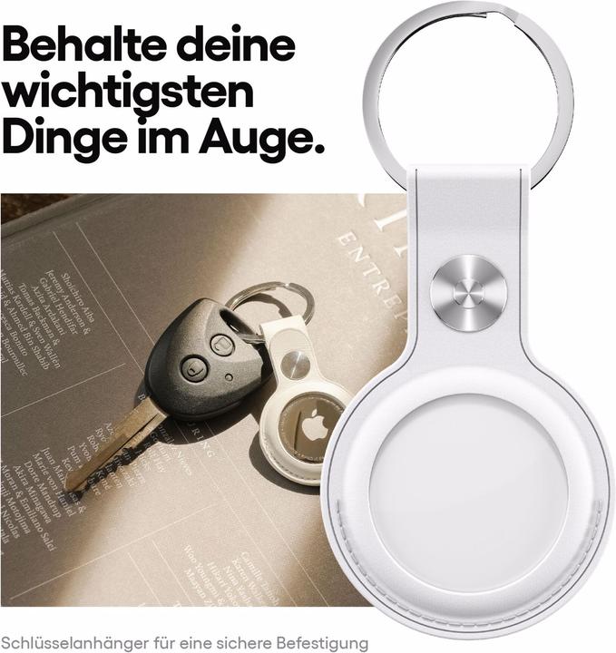 Actual product image Keybudz AirTag Keyring White