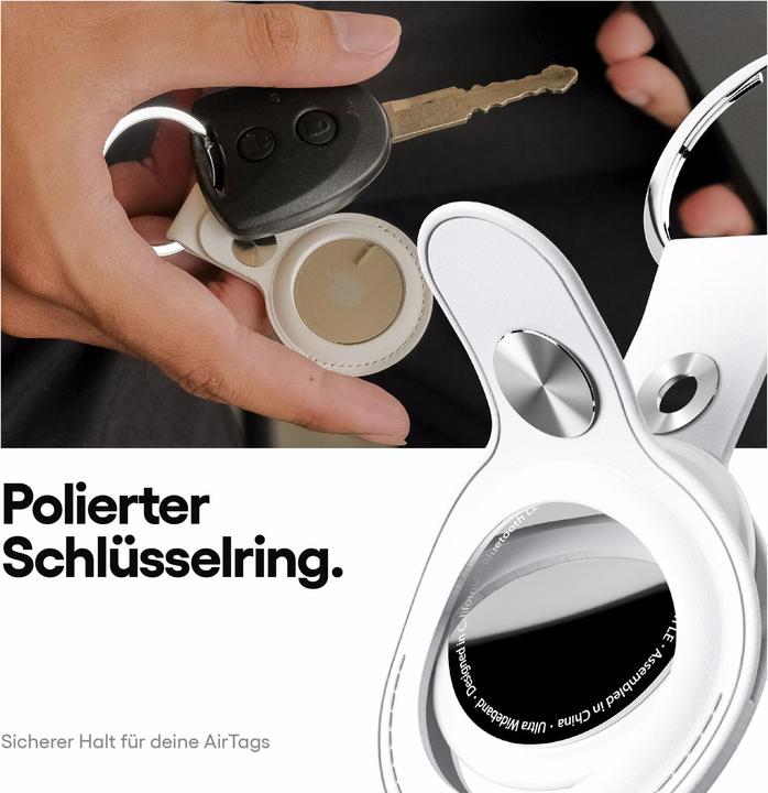 Actual product image Keybudz AirTag Keyring White