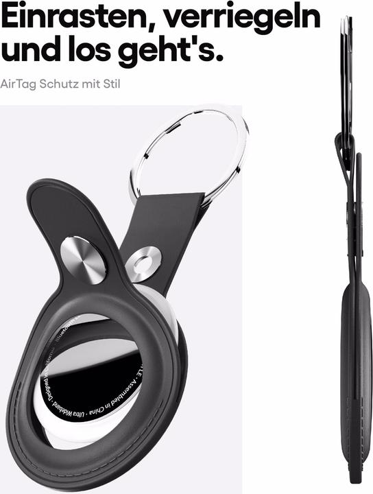 Actual product image Keybudz AirTag Keyring Black