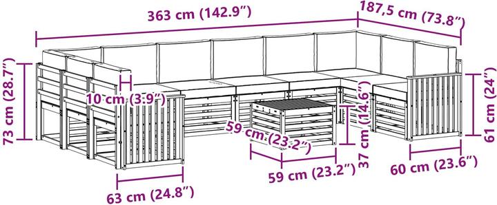 Produktbild vidaXL Outdoor-Sofa