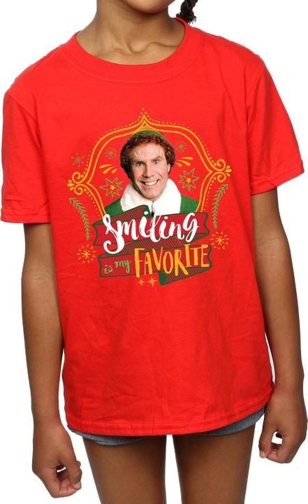 Actual product image Elf Girls Buddy Smiling Cotton T-Shirt (140, 146)