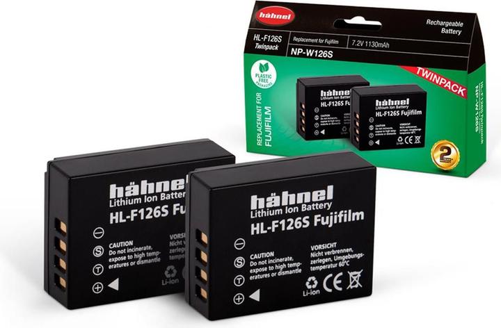 Actual product image Hähnel HL-F126S, 2 camera battery replaces original battery NP-W126 7.2 V 1130 mAh (Camera battery)