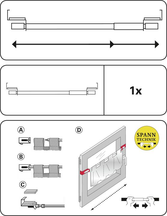 Actual product image Gardinia Stretcher 40 - 60 cm, silver