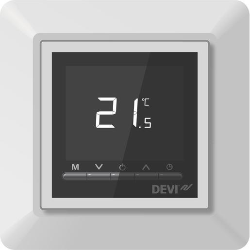 Thumbnail - Devi Timer-Thermostat OPTI 140F105 mit weissem Einfachrahmen, Thermostat, Weiss