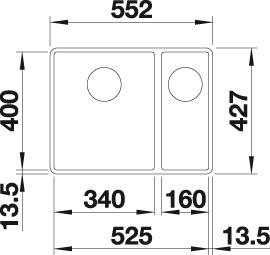 Produktbild Blanco Subline 340/160-F (42.70 cm, 55.20 cm)