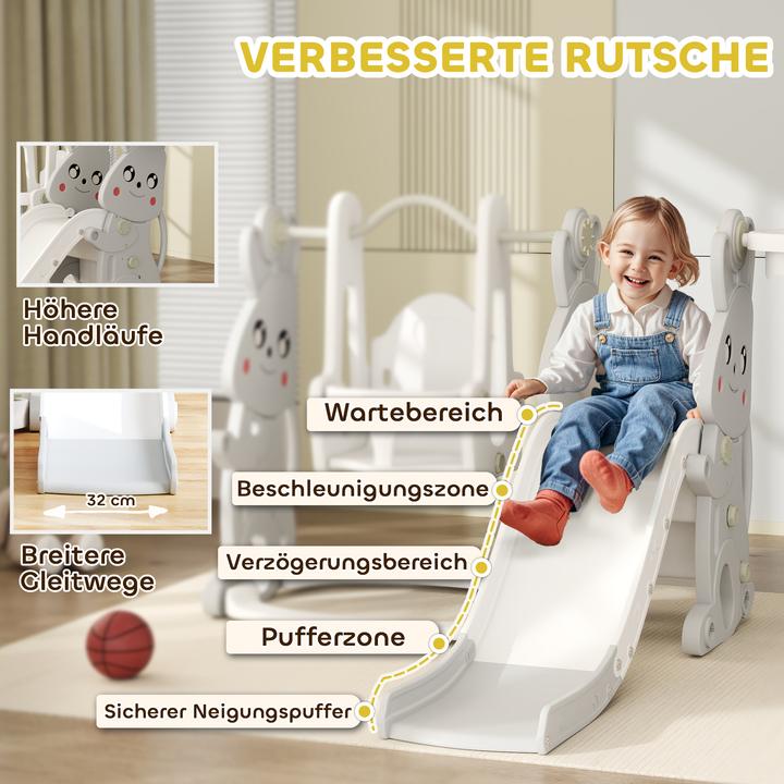 Produktbild Aiyaplay Kinderschaukel & Kinderrutsche Set Kunststoff Grau