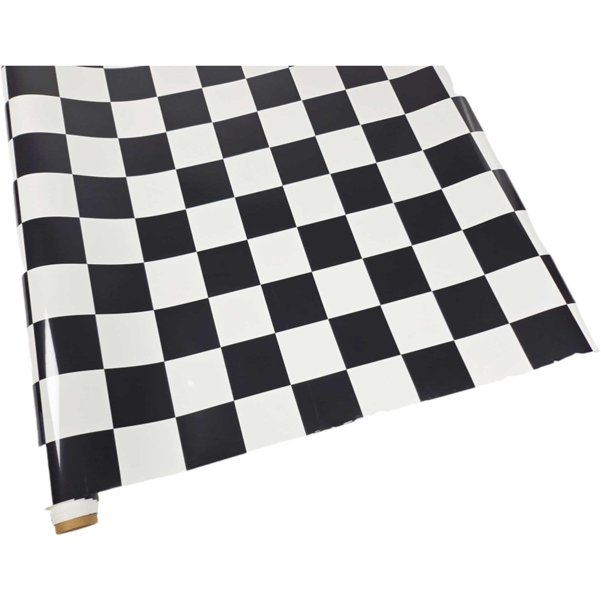 Planet-Hobby Bügelfolie Schwarz / Weiss Quadrat (5x5cm) 2 Meter
